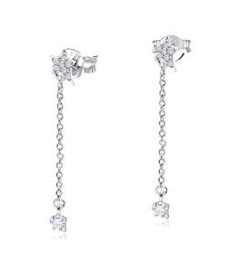 Shining Star CZ Stone With Chain Drop Earring Stud STS-5547